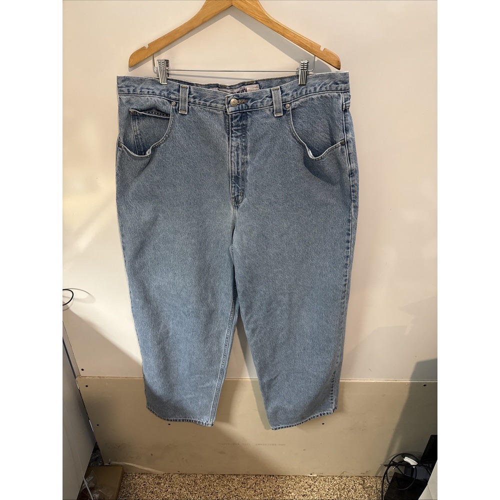 Vintage Anchor Blue Jeans Mens 42x32 Denim Beyond Baggy Fit Wide Leg Skater 90s